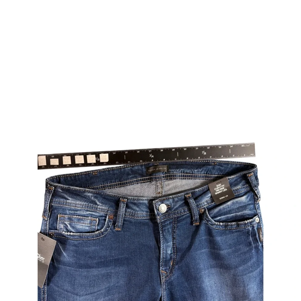 Silver Jeans Co. Suki Skinny Womens 16x31 Blue Denim Curvy Fit Mid Rise Western